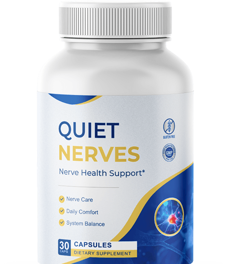 Bottle of Quiet Nerves nerve health support supplement